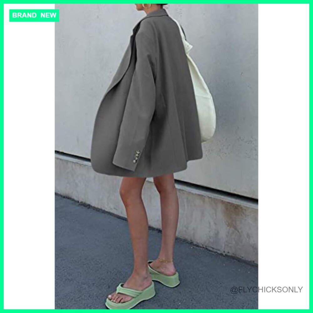 Polyester Viscose Elastane Lapel Blazer Open Fron… - image 4